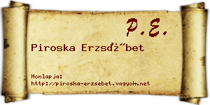 Piroska Erzsébet névjegykártya