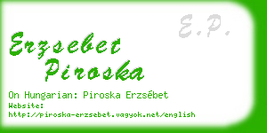 erzsebet piroska business card